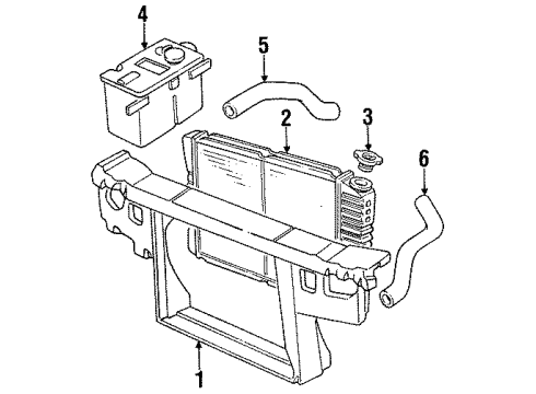 1997 Mercury Cougar Radiator & Components, Radiator Support Diagram 2 - Thumbnail