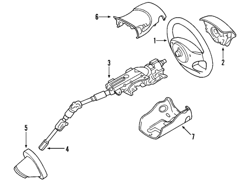 2004 Ford Focus Steering Column, Steering Wheel & Trim Diagram 2 - Thumbnail