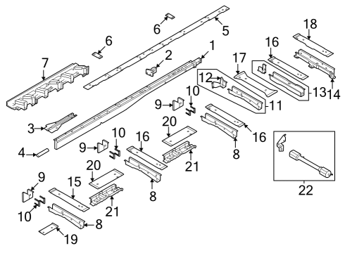 2023 Ford E-Transit MEMBER ASY - FLOOR SIDE - REAR Diagram for NK4Z-1510124-D