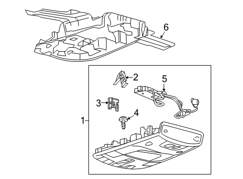 2020 Ford F-150 Console Assembly - Overhead Diagram for HL3Z-28519A58-LD