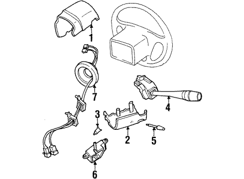 1999 Ford Windstar Switch Assy - Direction Indicator Diagram for 1F2Z-13K359-AAA