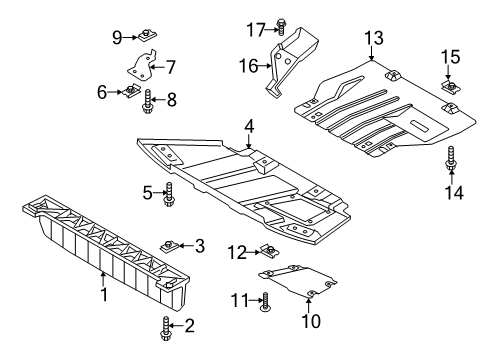 2012 Ford F-150 Splash Shields Diagram