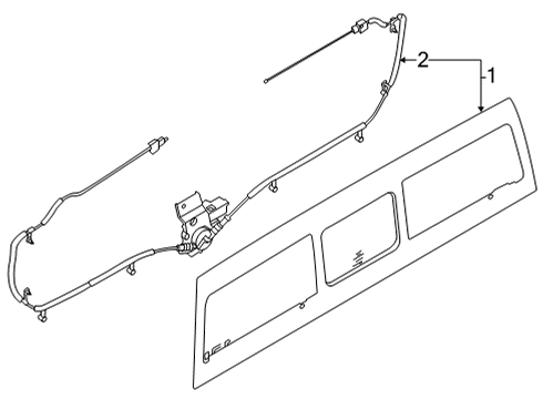 2023 Ford Maverick Glass & Hardware - Back Glass Diagram