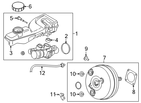 2018 Lincoln Continental Booster Assembly - Brake Diagram for G3GZ-2005-J