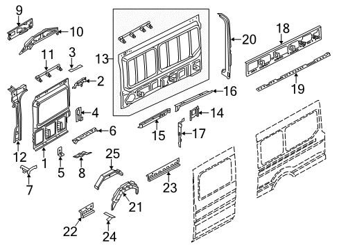 2022 Ford Transit-150 REINFORCEMENT ASY - BODYSIDE Diagram for BK3Z-6128409-H