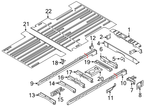 2018 Ford Transit-350 Rear Floor & Rails Diagram 3 - Thumbnail