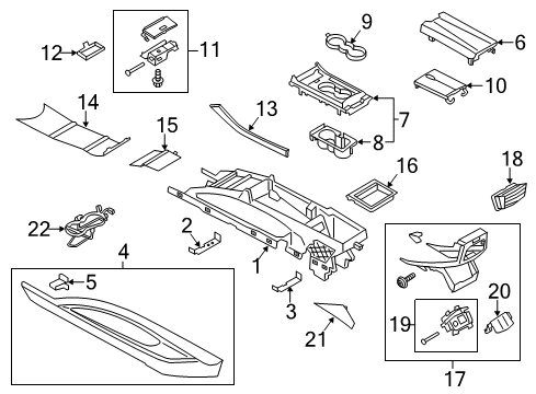 2015 Lincoln MKZ Console Diagram 1 - Thumbnail