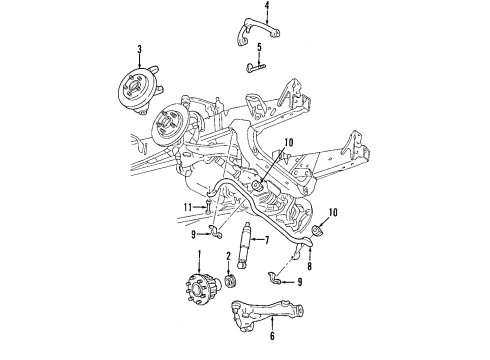 2007 Lincoln Mark LT Front Suspension Components, Lower Control Arm, Upper Control Arm, Stabilizer Bar, Locking Hub Diagram