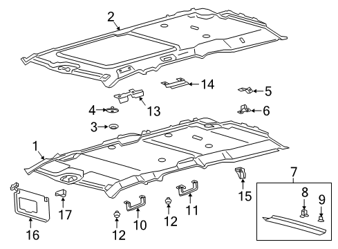 2024 Ford Expedition Interior Trim - Roof Diagram