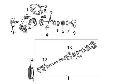 2007 Lincoln Mark LT Carrier & Front Axles Diagram