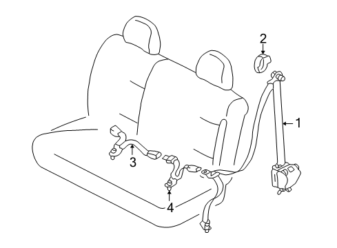 2006 Ford Escape Seat Belt Assembly Diagram for 6L8Z-78611B64-AC