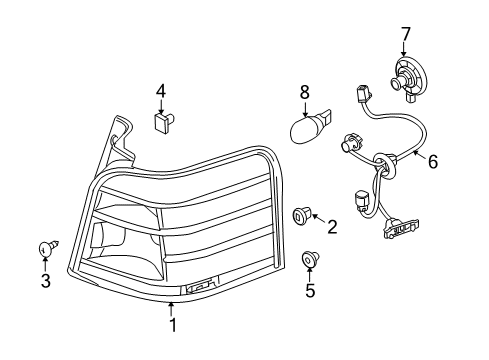 2008 Ford Taurus X Lamp Assy - Rear, Stop And Flasher Diagram for 8F9Z-13404-A