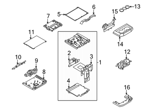 2022 Ford F-150 COVER AND PAD - CENTER ARMREST Diagram for ML3Z-1506024-DG