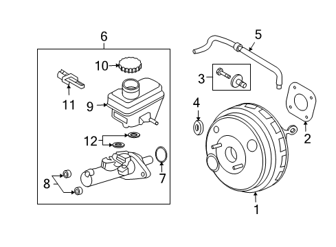 2008 Mercury Mariner Kit - Master Cylinder Repair Diagram for 8L8Z-2140-A