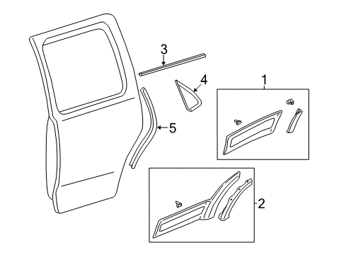 2004 Ford Escape Moulding - Door Outside Diagram for YL8Z-7820910-BA