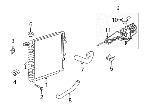 2009 Ford Explorer Sport Trac Hose - Water Diagram for 6L2Z-8N029-BA