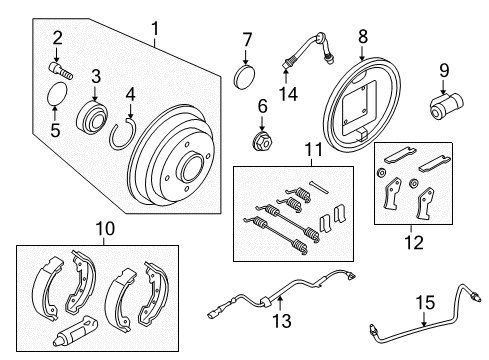 2011 Ford Focus Bolt - Wheel Diagram for YS4Z-1107-AA