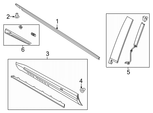 2021 Lincoln Aviator MOULDING - DOOR OUTSIDE Diagram for LC5Z-7820879-CB