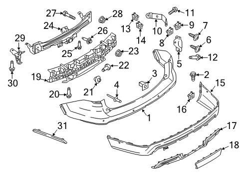 2016 Ford Police Interceptor Utility Bumper - Extension Diagram for FB5Z-17F828-A