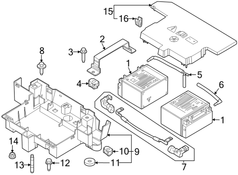 2023 Ford F-250 Super Duty TRAY ASY - BATTERY Diagram for PC3Z-10732-AA