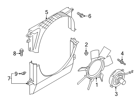 2023 Ford Ranger Cooling System, Radiator, Water Pump, Cooling Fan Diagram