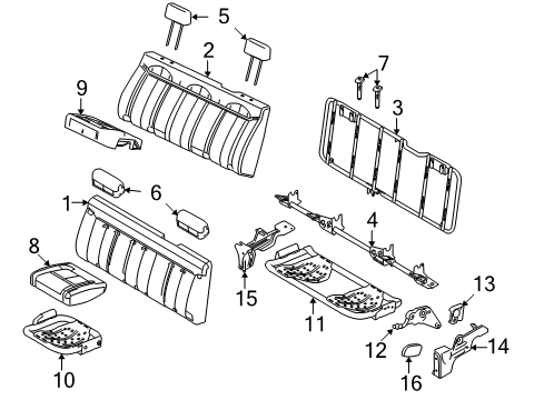 2014 Ford F-150 Cover Assembly - Rear Seat Cushion Diagram for DL3Z-1863804-BA