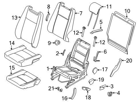 2019 Ford Transit Connect Bracket - Seat Mounting Diagram for 6M2Z-99631B29-BA