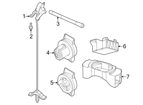 2023 Ford F-350 Super Duty Carrier & Components - Spare Tire Diagram