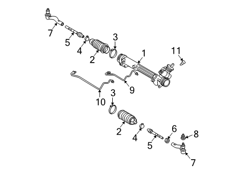 2004 Lincoln Town Car End - Spindle Rod Connecting Diagram for 3W1Z-3A130-BA