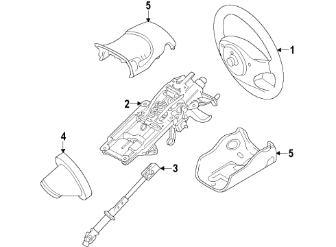 2012 Ford Taurus Steering Wheel Assembly Diagram for AG1Z-3600-KA