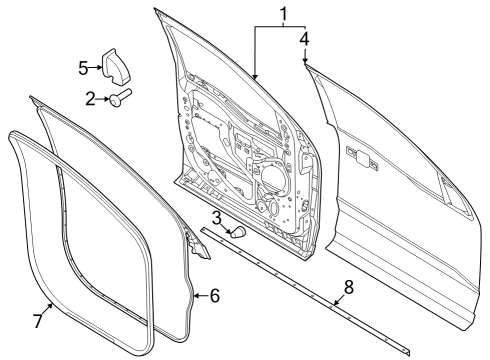 2023 Ford F-350 Super Duty Door & Components Diagram