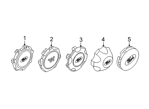 2012 Ford F-150 Wheel Cover Diagram for 9L3Z-1130-D