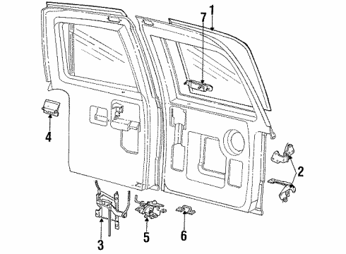 1990 Ford Aerostar Retainer Lock Cylinder Diagram for E5TZ9822023A