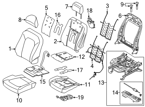 2019 Ford F-150 COVER ASY - SEAT BACK Diagram for KL3Z-1664416-CC