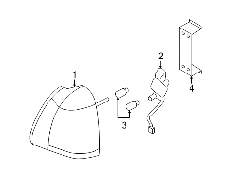 2009 Lincoln Town Car Lamp Assembly Diagram for 6W1Z-13405-AA