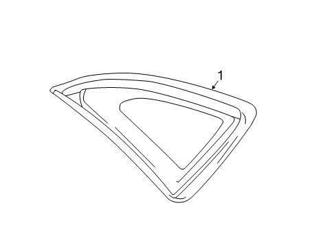 2017 Lincoln MKX Quarter Panel - Glass & Hardware Diagram