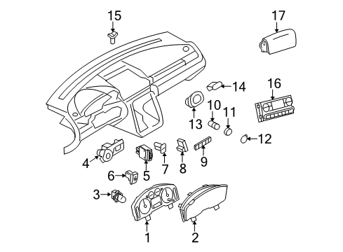 2009 Mercury Sable A/C & Heater Control Units Diagram