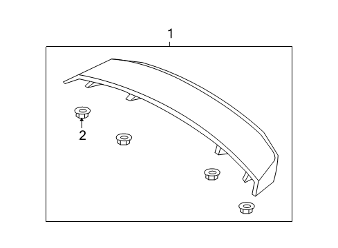 2014 Ford Mustang Spoiler - Pedestal Rear - Primed Diagram for AR3Z-6344210-CA