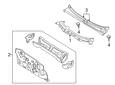 2007 Mercury Mariner Cowl Diagram