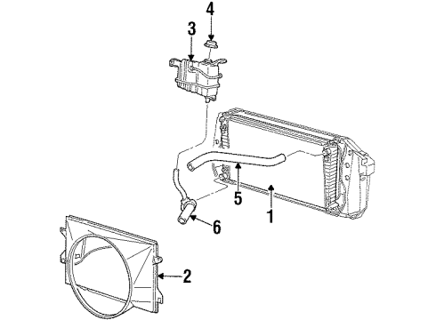 1998 Lincoln Navigator Radiator & Components Diagram