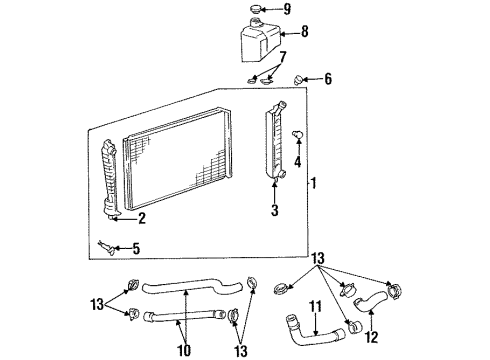 1997 Ford Windstar Radiator & Components Diagram