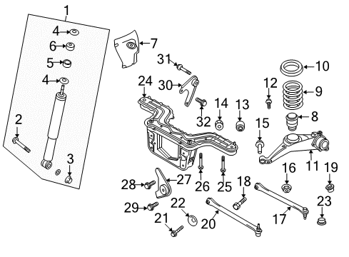 2008 Ford Escape Rear Suspension, Suspension Components Diagram 4 - Thumbnail