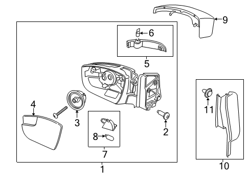 2016 Ford Escape Mirror Assembly - Rear View Outer Diagram for CJ5Z-17683-FA