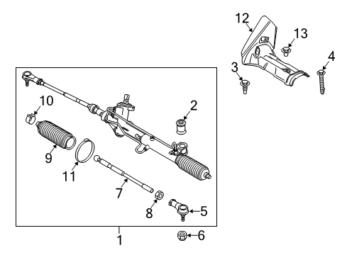 2011 Ford Transit Connect Gear - Rack And Pinion Steering Diagram for 7T1Z-3A500-A