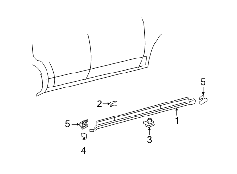 2009 Mercury Sable Exterior Trim - Pillars, Rocker & Floor Diagram