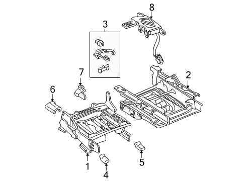 2010 Mercury Grand Marquis Cover - Seat Track Diagram for 6W1Z-5461749-CD