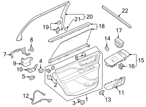 2020 Lincoln Aviator Rear Door Diagram 3 - Thumbnail