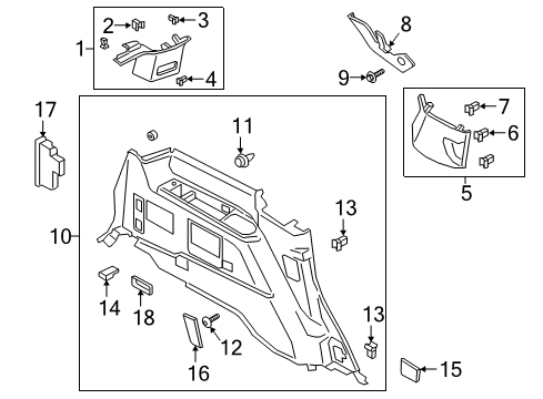 2024 Ford Expedition BEZEL - SEAT BELT GUIDE BRACKE Diagram for KL1Z-7860221-BK