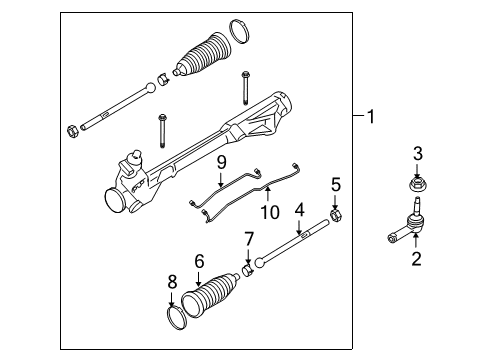 2009 Ford Taurus X Kit - Steering Gear Repair Diagram for 8G1Z-3504-FRM