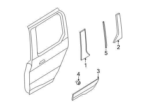 2016 Ford Transit Connect Moulding - Front Body Panel Diagram for DT1Z-6129076-CB